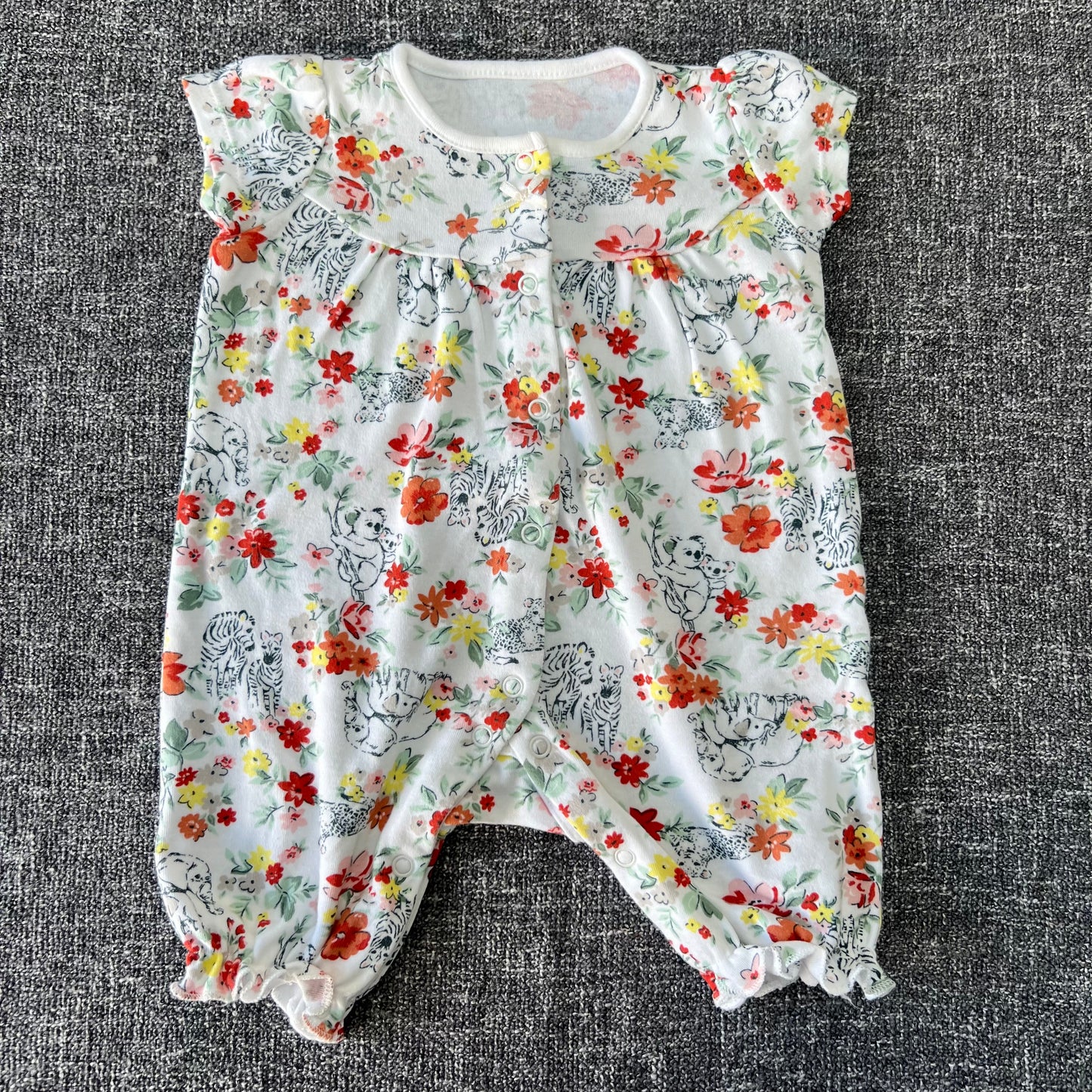 Girls 0-3 Month Tropical Summer Romper