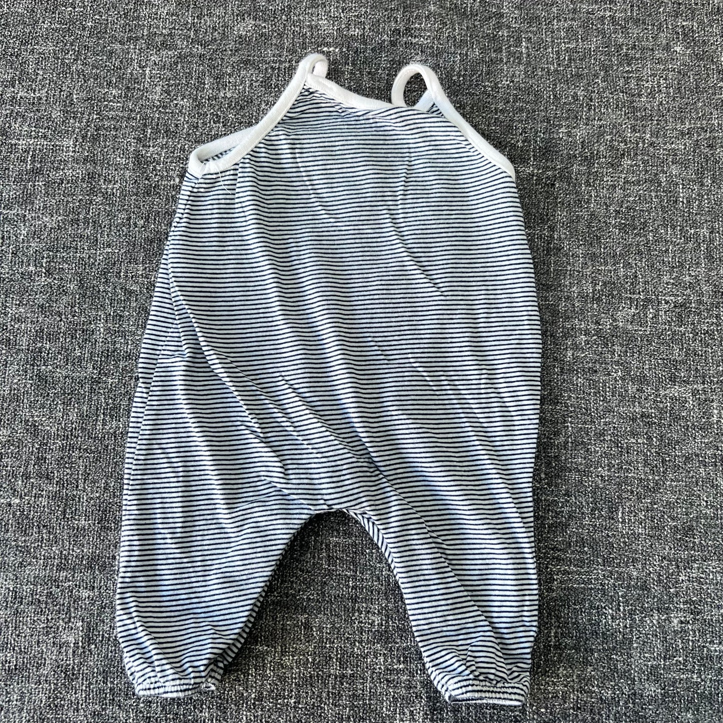 Girls 0-3 Month "Cute" Striped Summer Romper