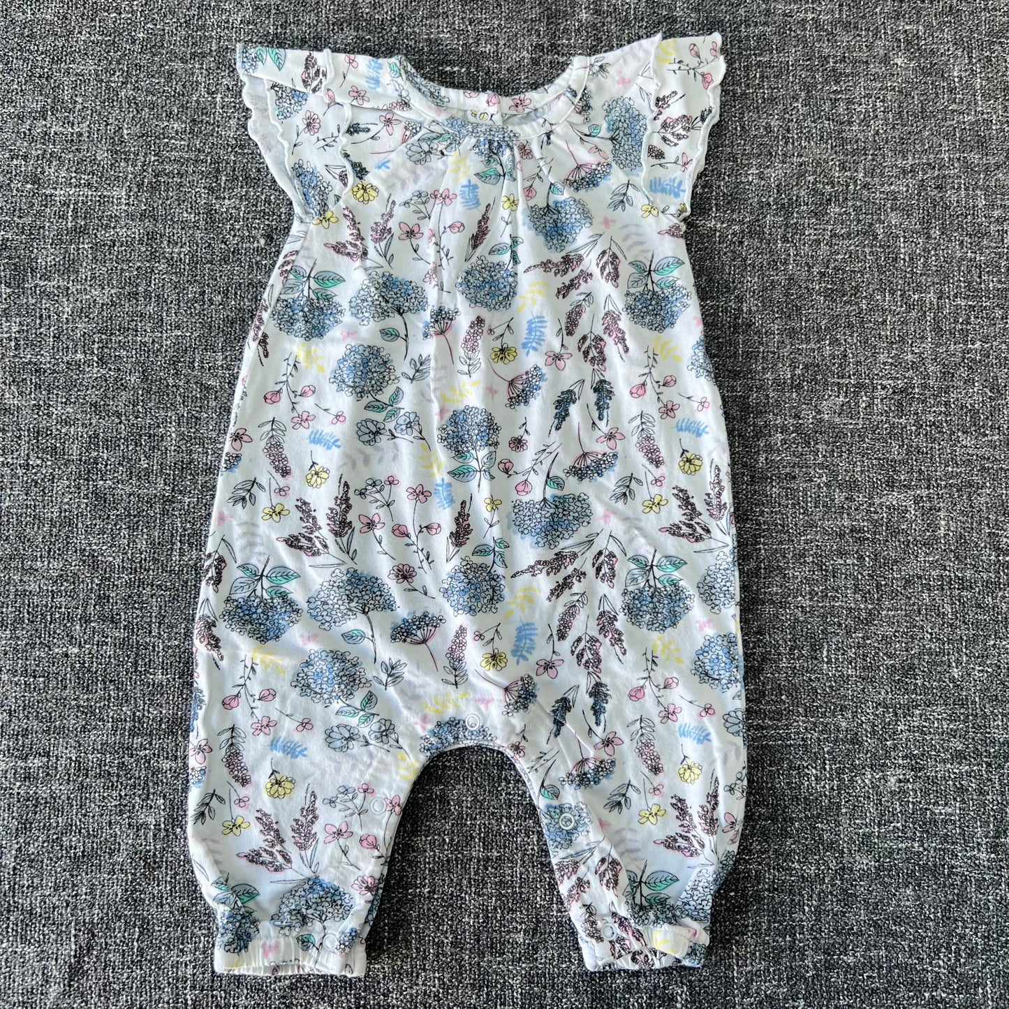 Girls 0-3 Month Floral Summer Romper