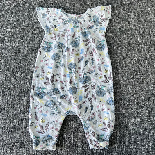 Girls 0-3 Month Floral Summer Romper