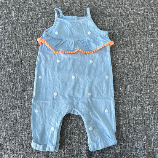 Girls 0-3 Month Spotted Summer Romper