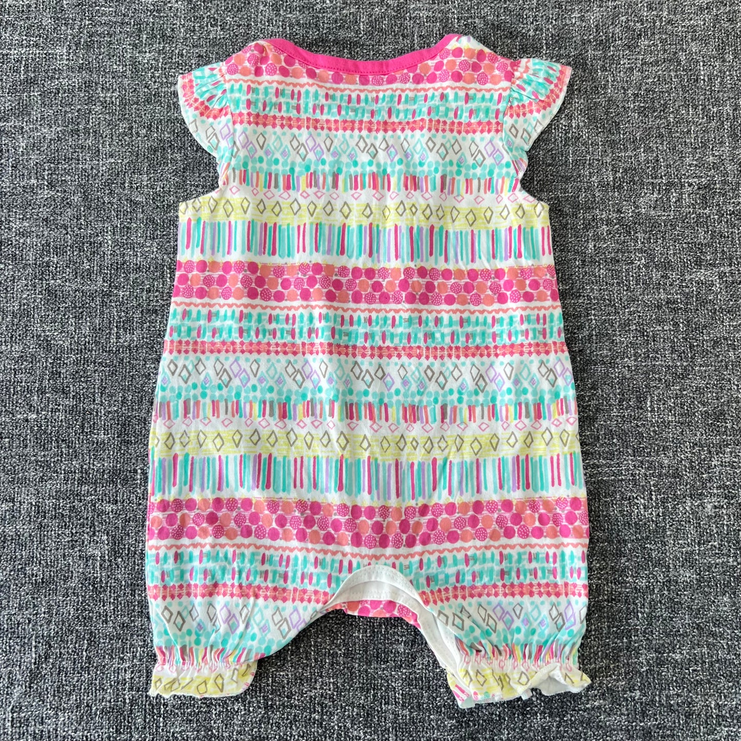 Girls 0-3 Month Patterned Summer Romper