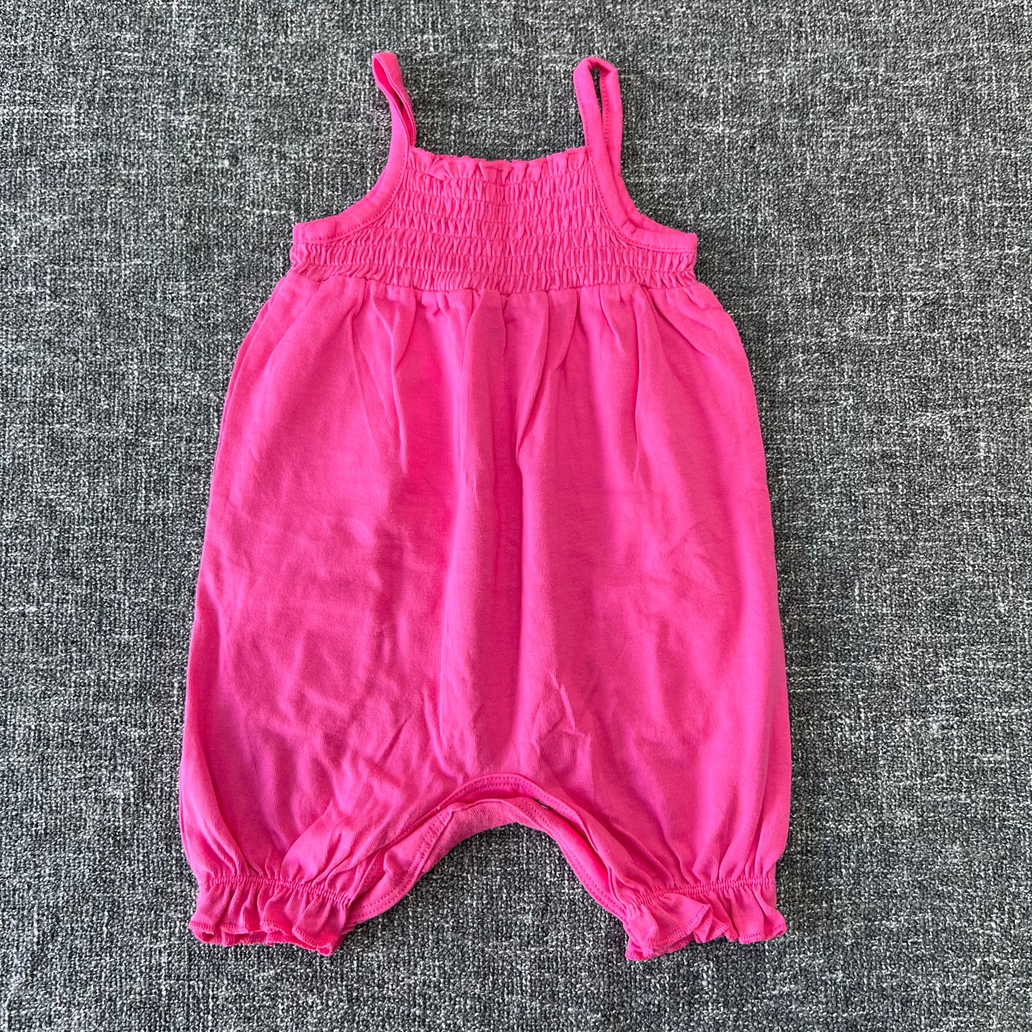 Girls 0-3 Month Plain Pink Summer Romper