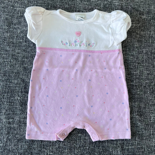 Girls 0-3 Month Floral Summer Romper