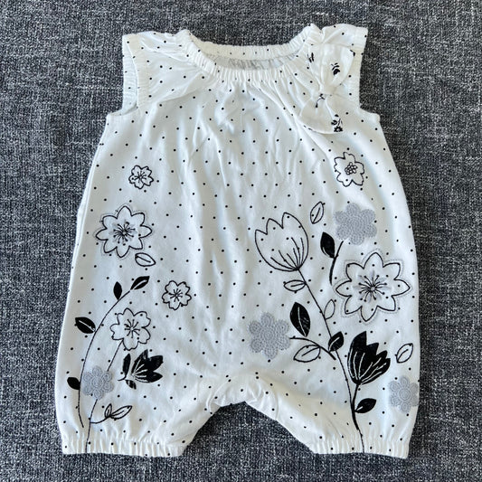 Girls 0-3 Month Floral Summer Romper