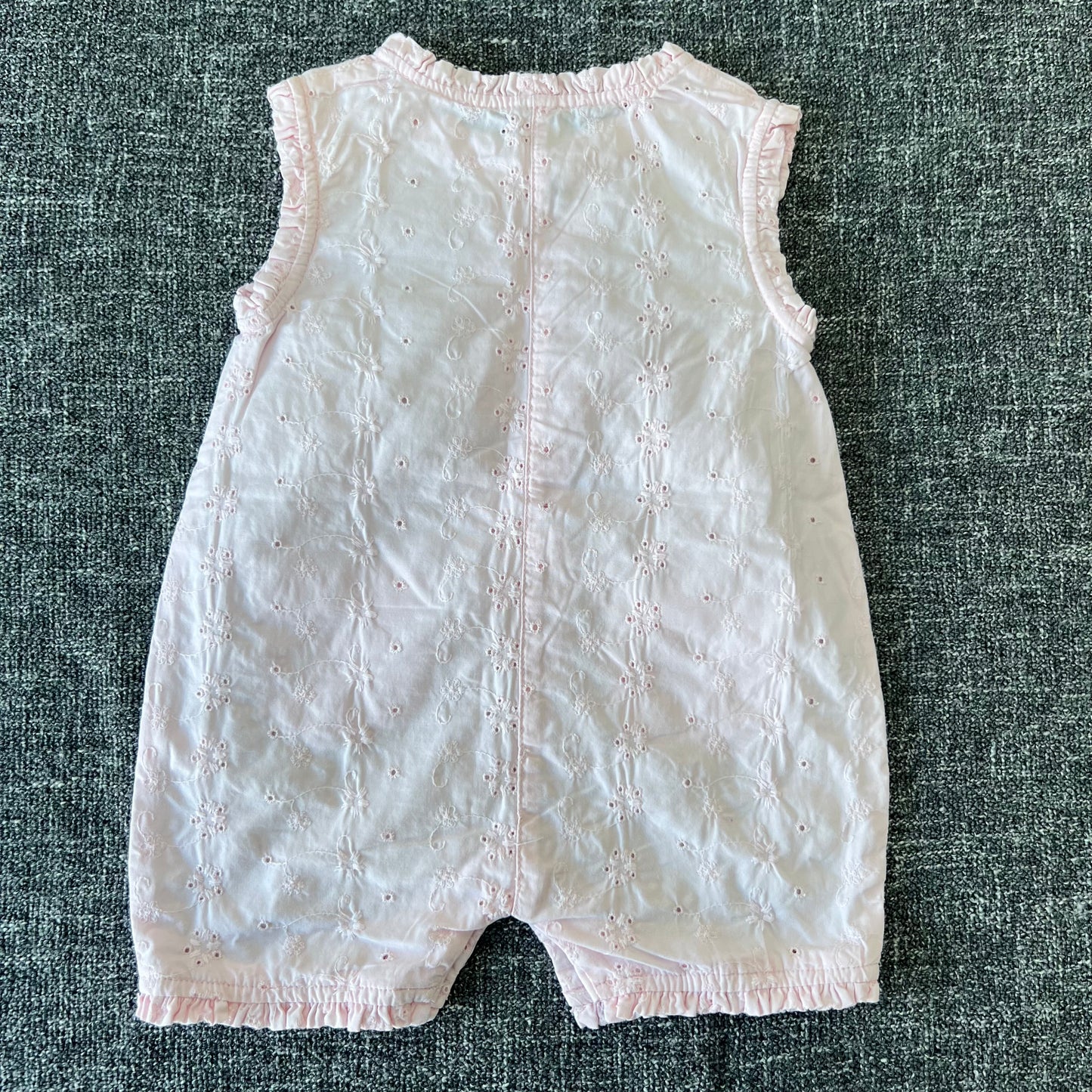 Girls 0-3 Month Embroidered Summer Romper