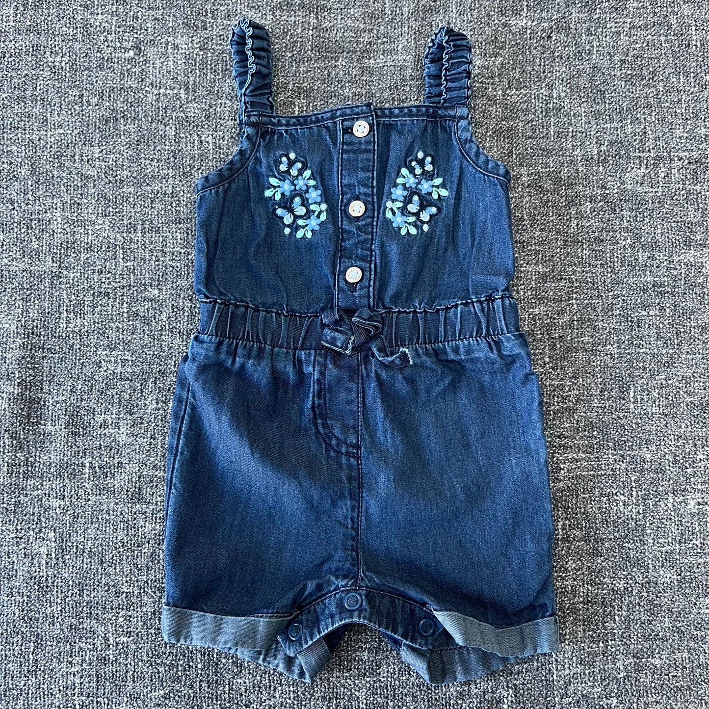 Girls 0-3 Month Denim Style Summer Romper