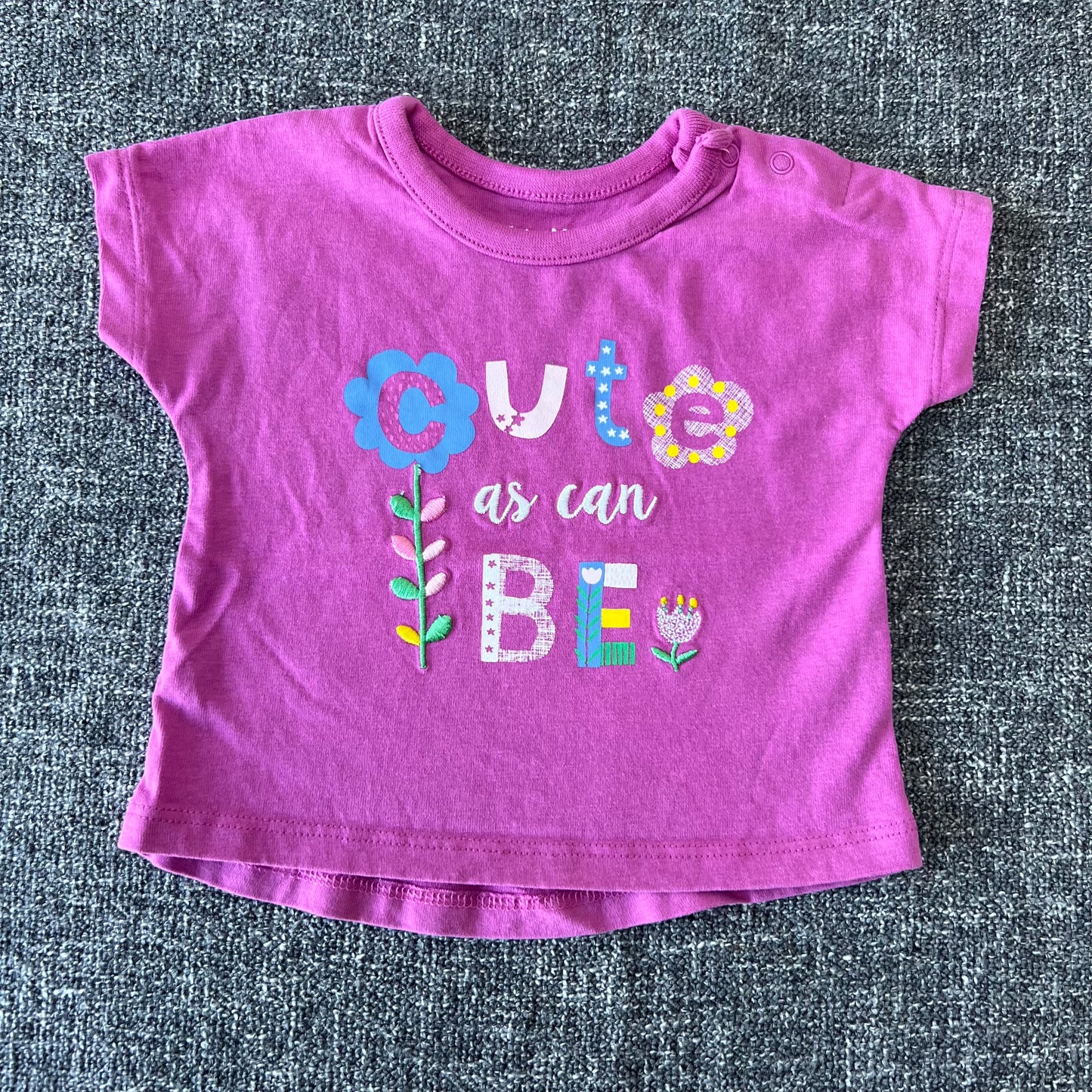 Girls 0-3 Month "Cute as you can be" T-shirt