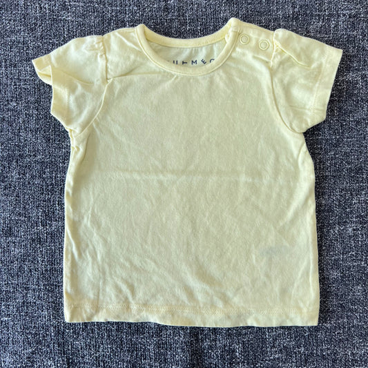 Girls 0-3 Month Plain Yellow T-shirt