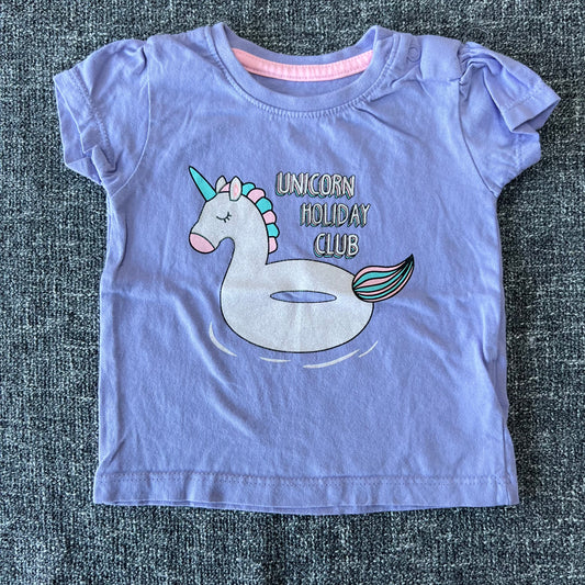 Girls 0-3 Month "Unicorn Holiday Club" T-shirt