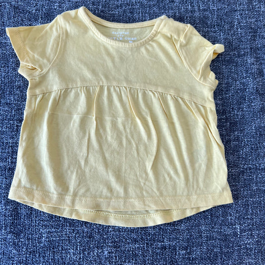 Girls 0-3 Month Plain Yellow T-shirt