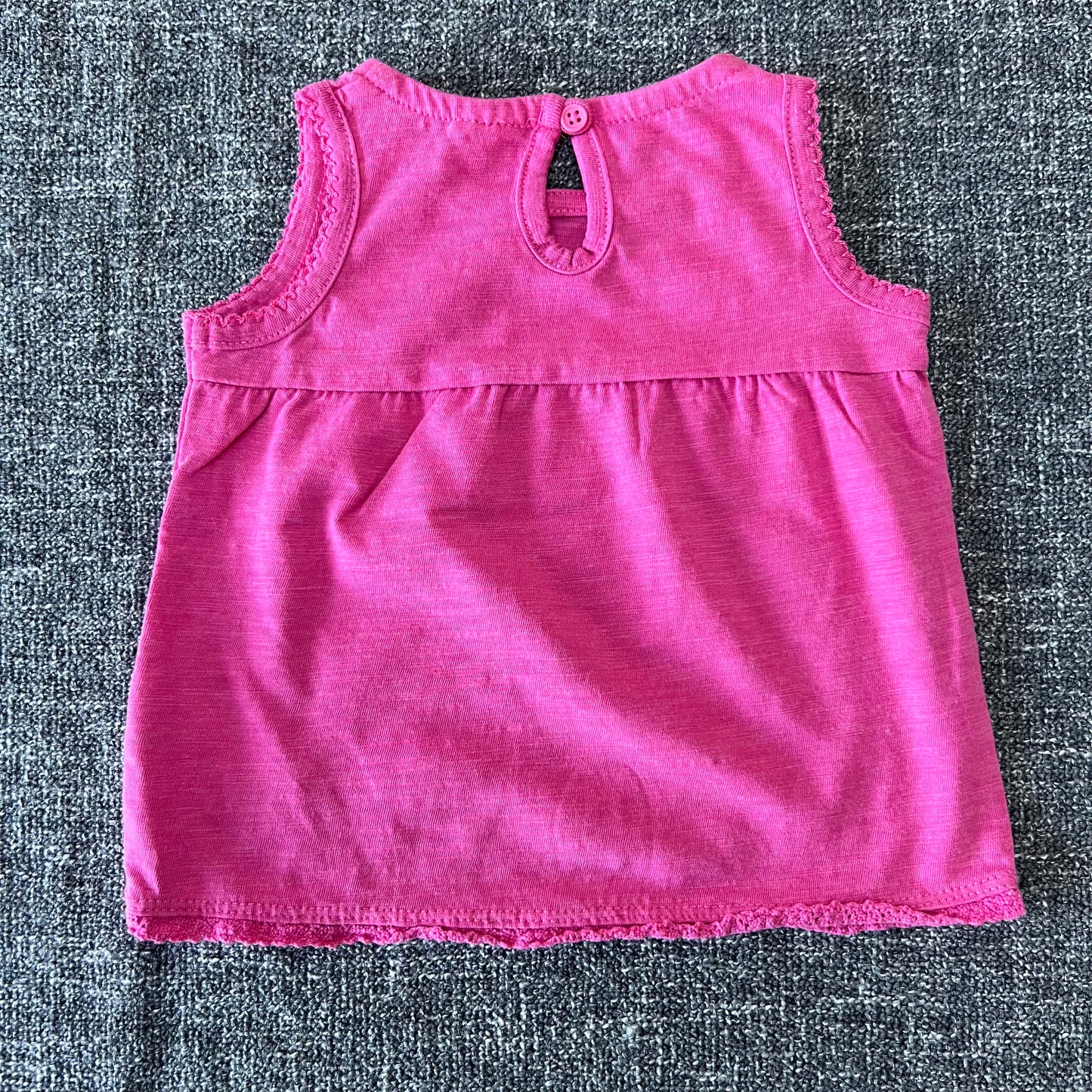 Girls 0-3 Month Plain Pink Vest Top T-shirt