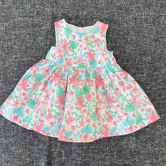 Girls 0-3 Month Tropical Print Summer Dress