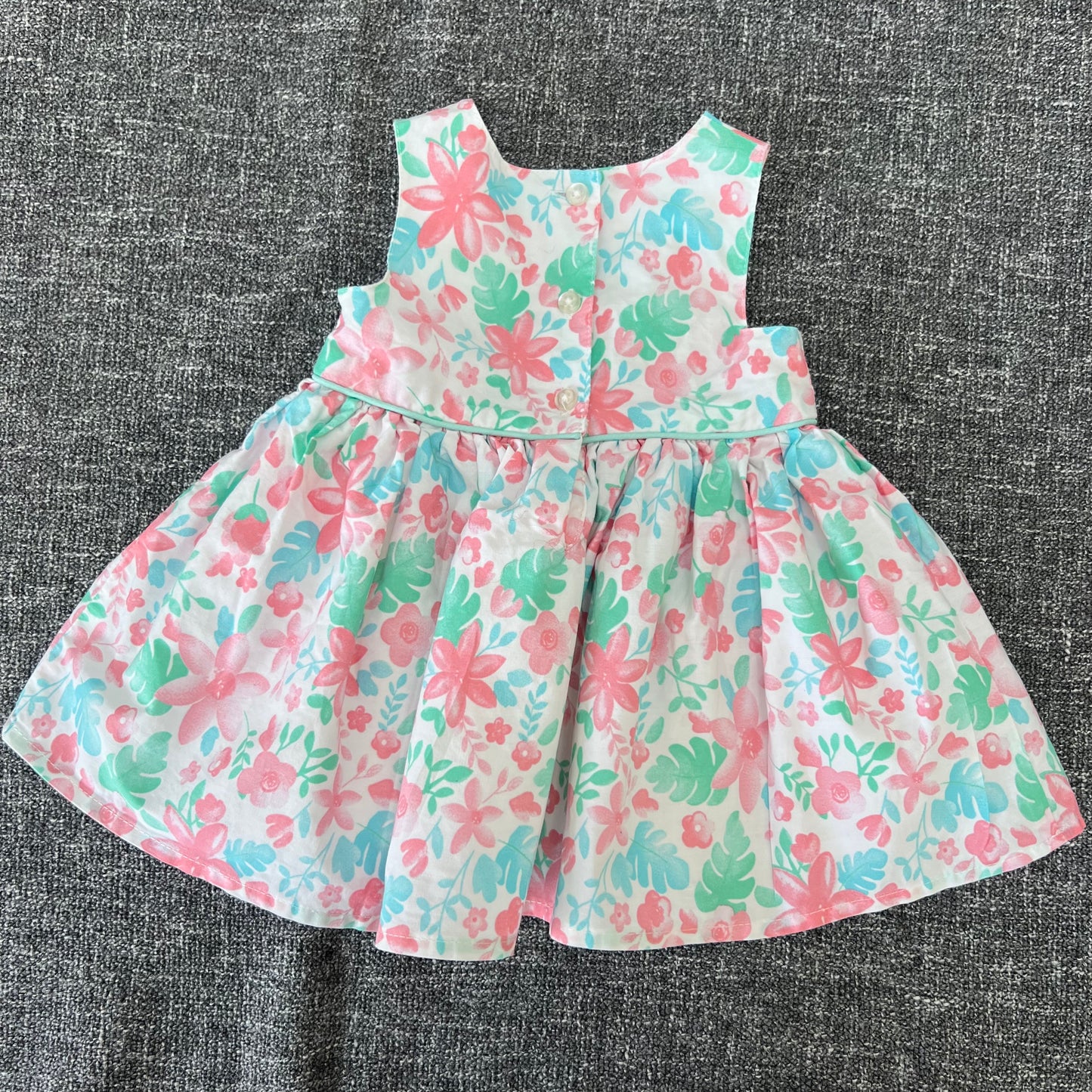 Girls 0-3 Month Tropical Print Summer Dress