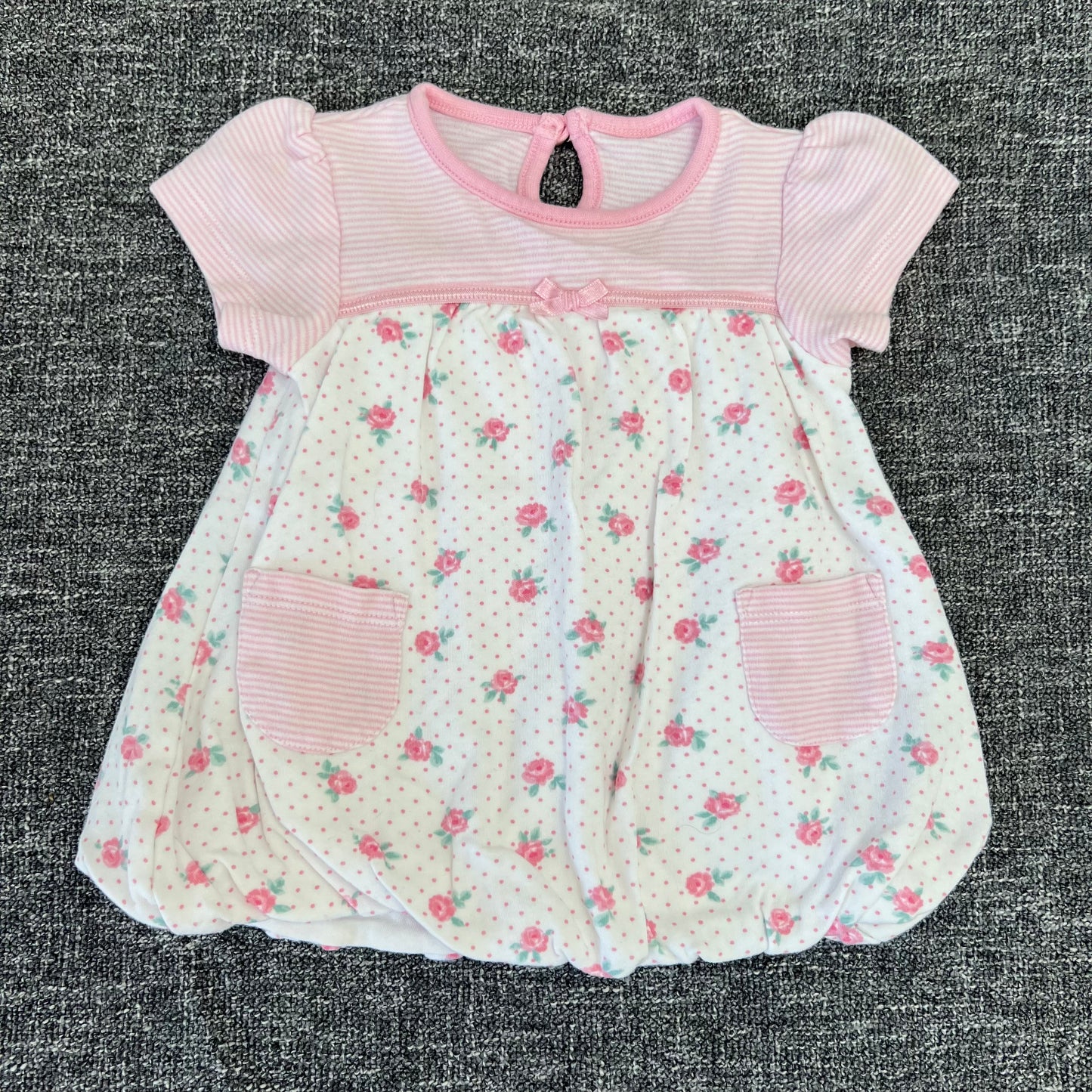 Girls 0-3 Month Pink Floral Summer Dress