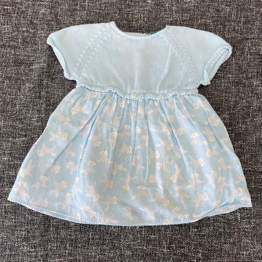 Girls 0-3 Month Blue Unicorn Summer Dress