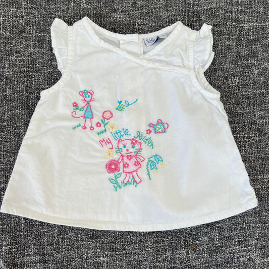 Girls 0-3 Month White Summer top