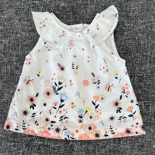 Girls 0-3 Month Floral Summer Top