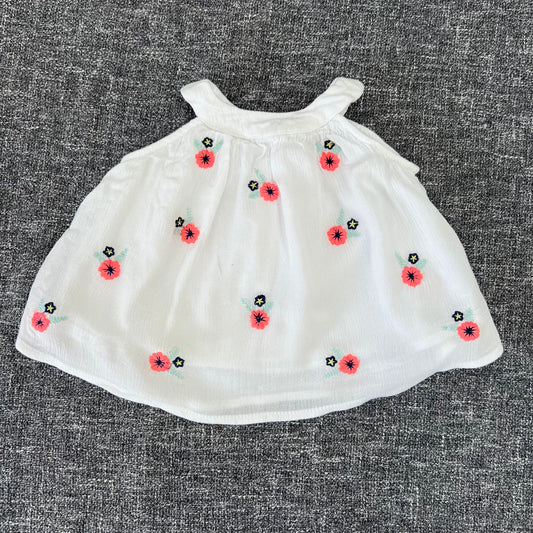 Girls 0-3 Month White Summer Top