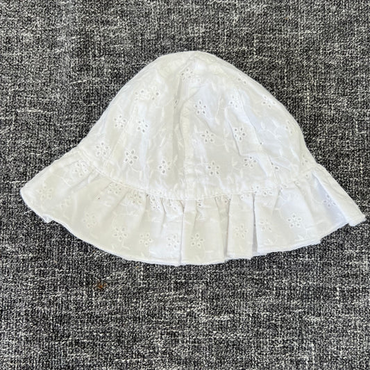 Girls 0-3 Month White Sun Hat