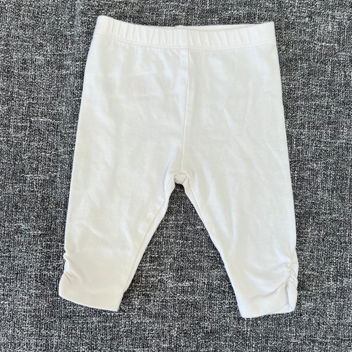 Girls 0-3 Month Plain White Leggings