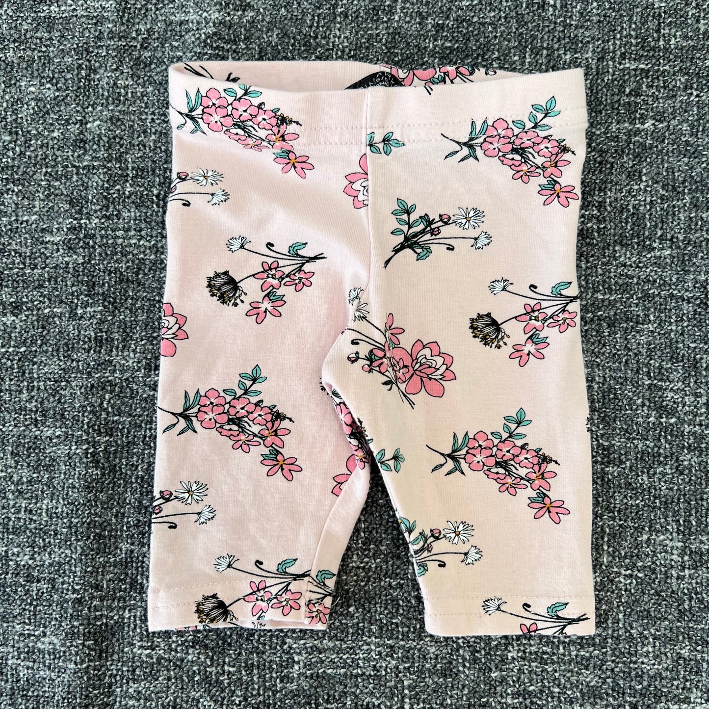 Girls 0-3 Month Pink Floral Cropped Leggings