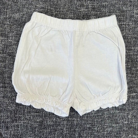 Girls 0-3 Month Plain White Shorts