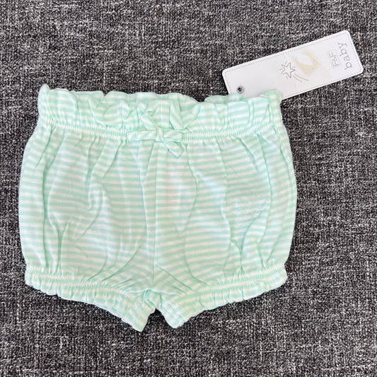 Girls 0-3 Month Green and White Striped Shorts NEW