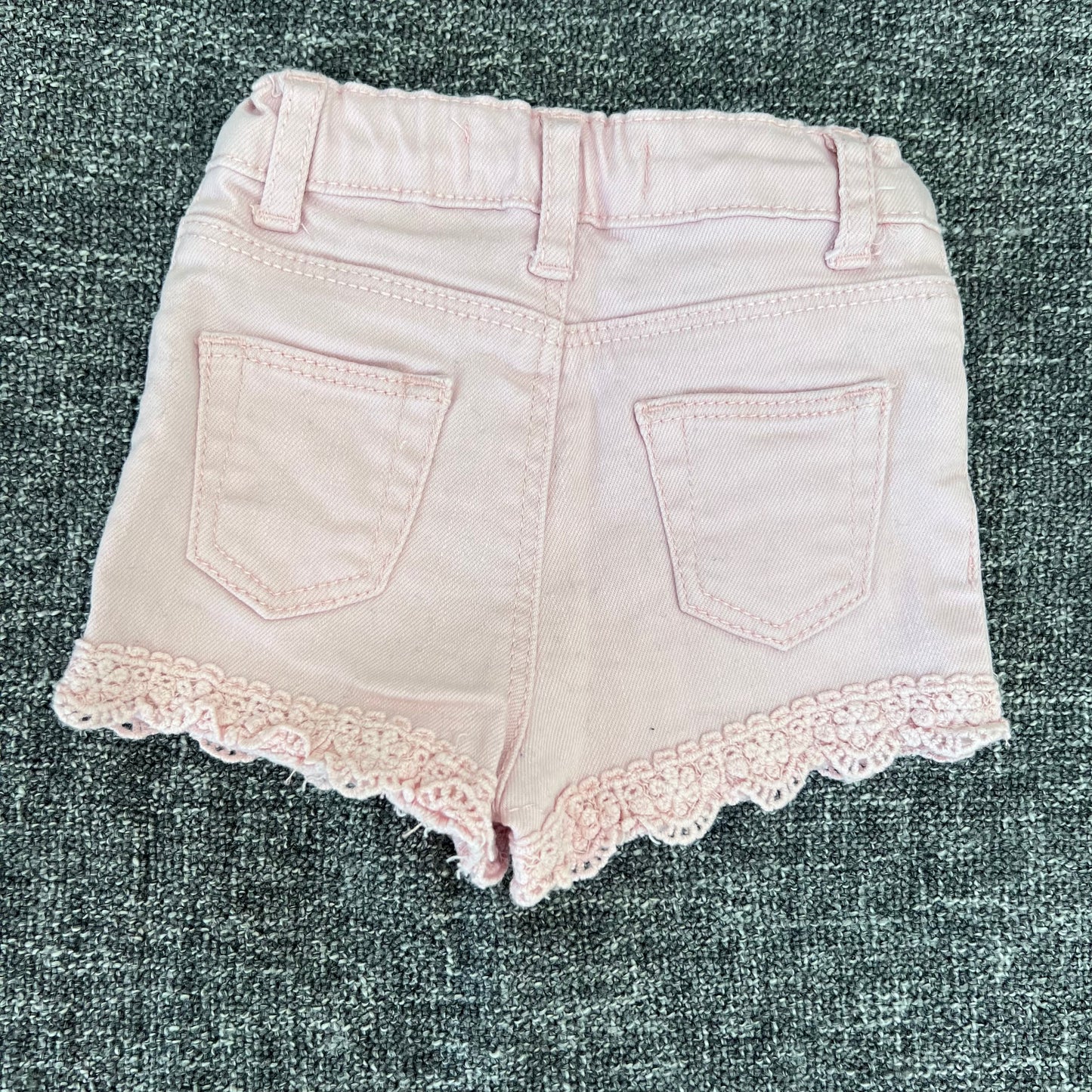 Girls 0-3 Month Pink Denim Shorts