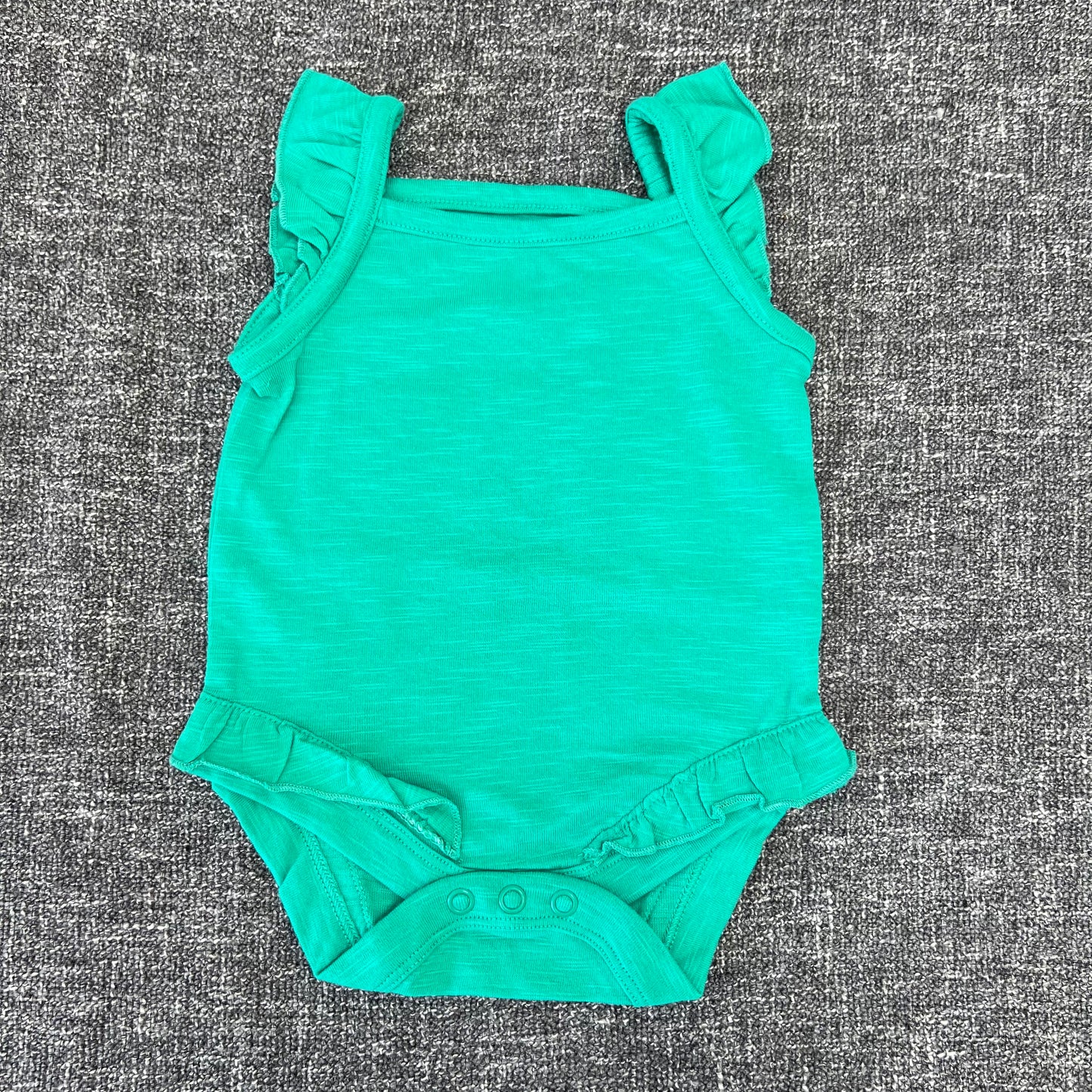 Girls 0-3 Month Plain Green Sleeveless Bodysuit