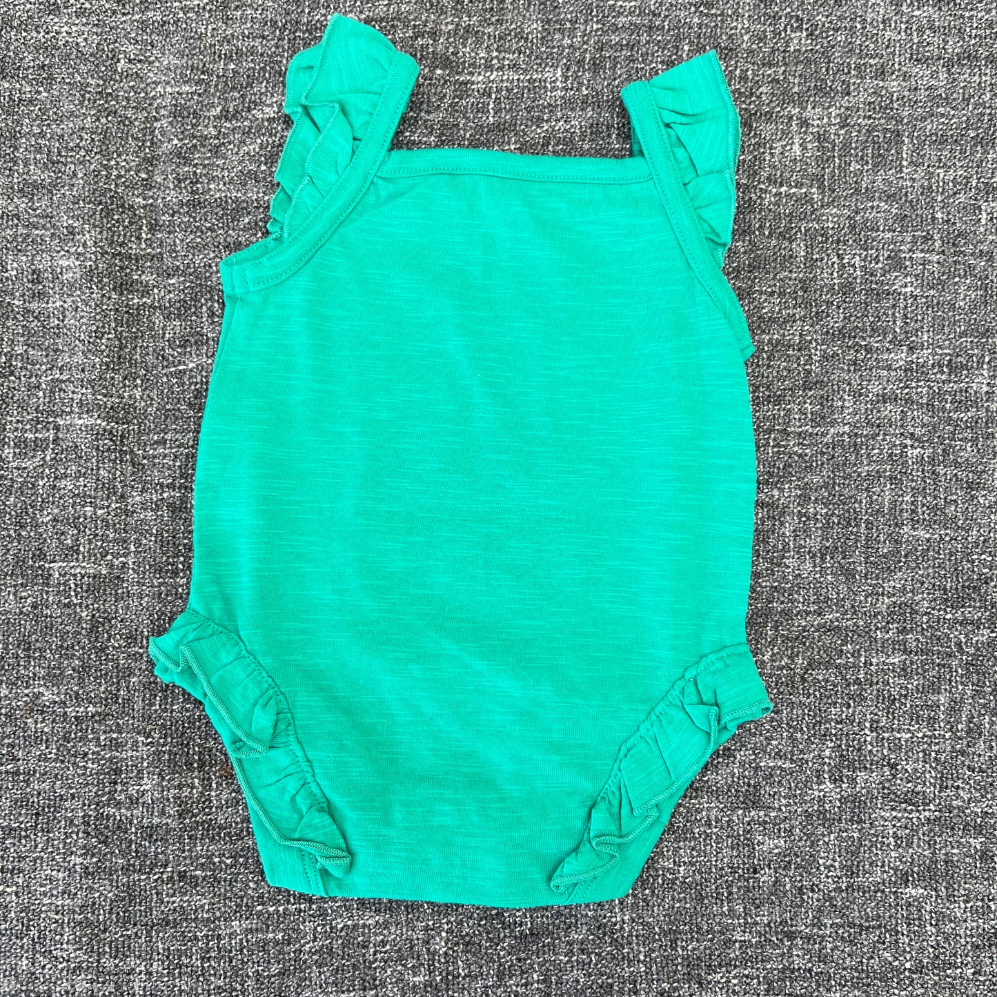 Girls 0-3 Month Plain Green Sleeveless Bodysuit