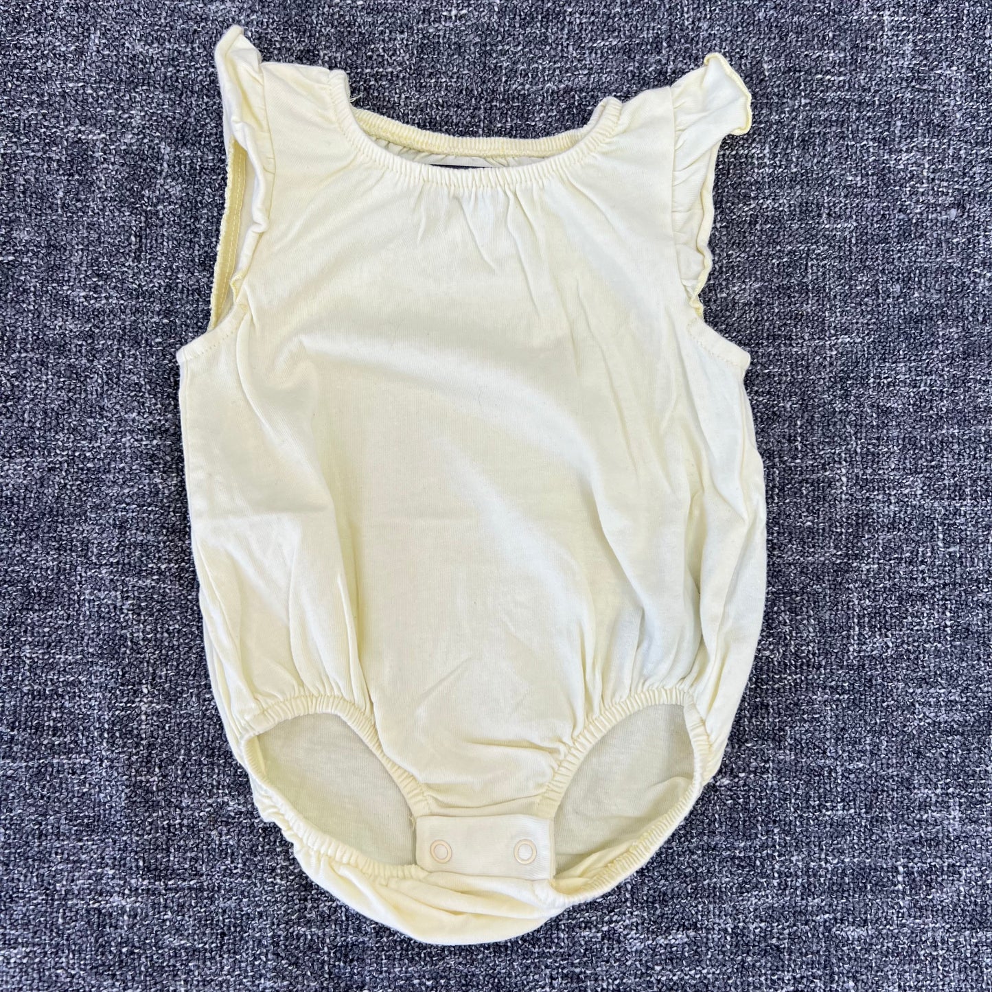 Girls 0-3 Month Plain Yellow Short Sleeved Bodysuit