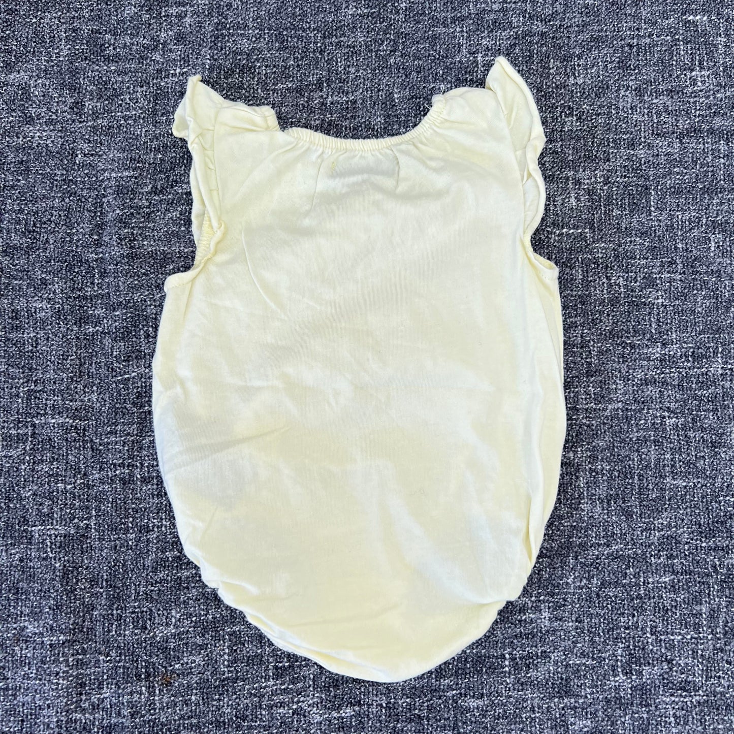 Girls 0-3 Month Plain Yellow Short Sleeved Bodysuit