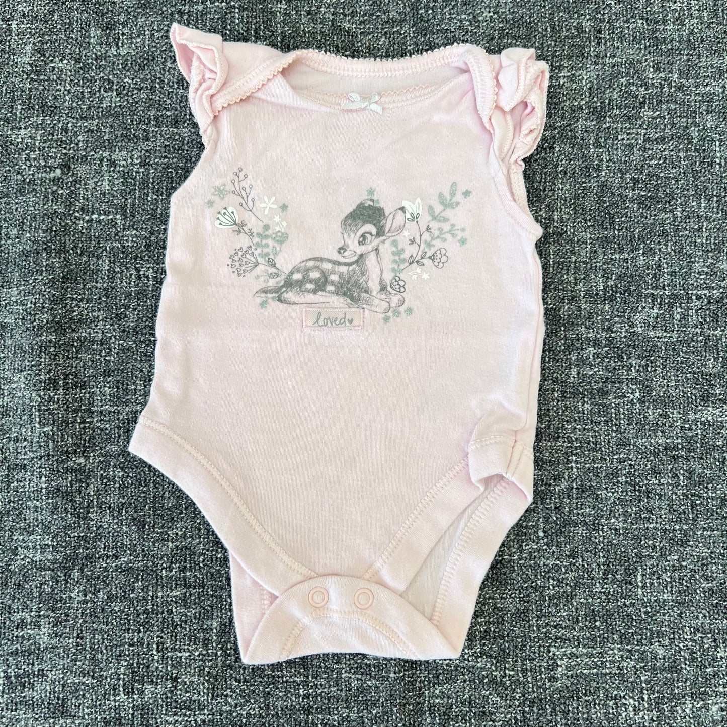 Girls 0-3 Month Disney "Bambi" Short Sleeved Bodysuit