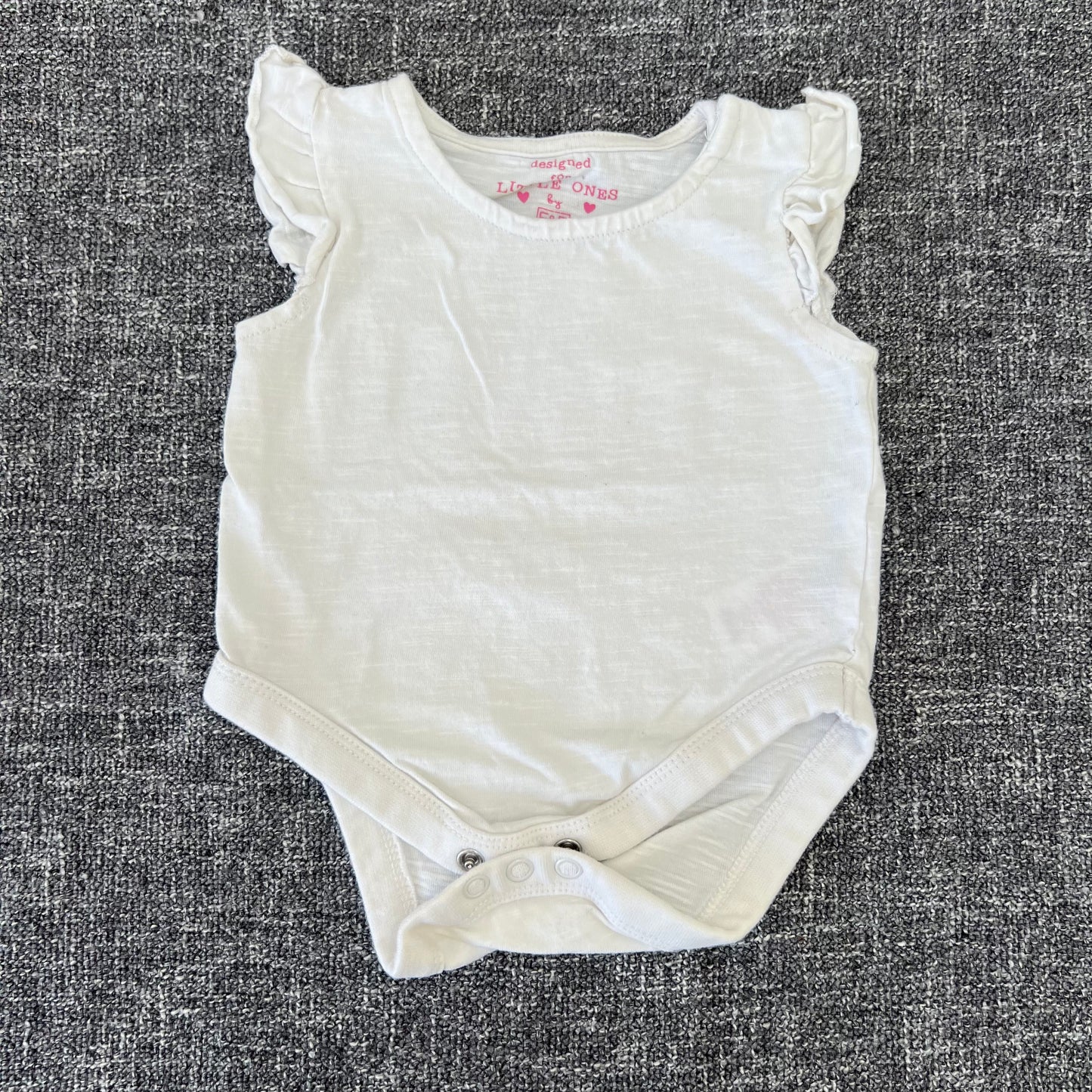 Girls 0-3 White Short Sleeved Bodysuit