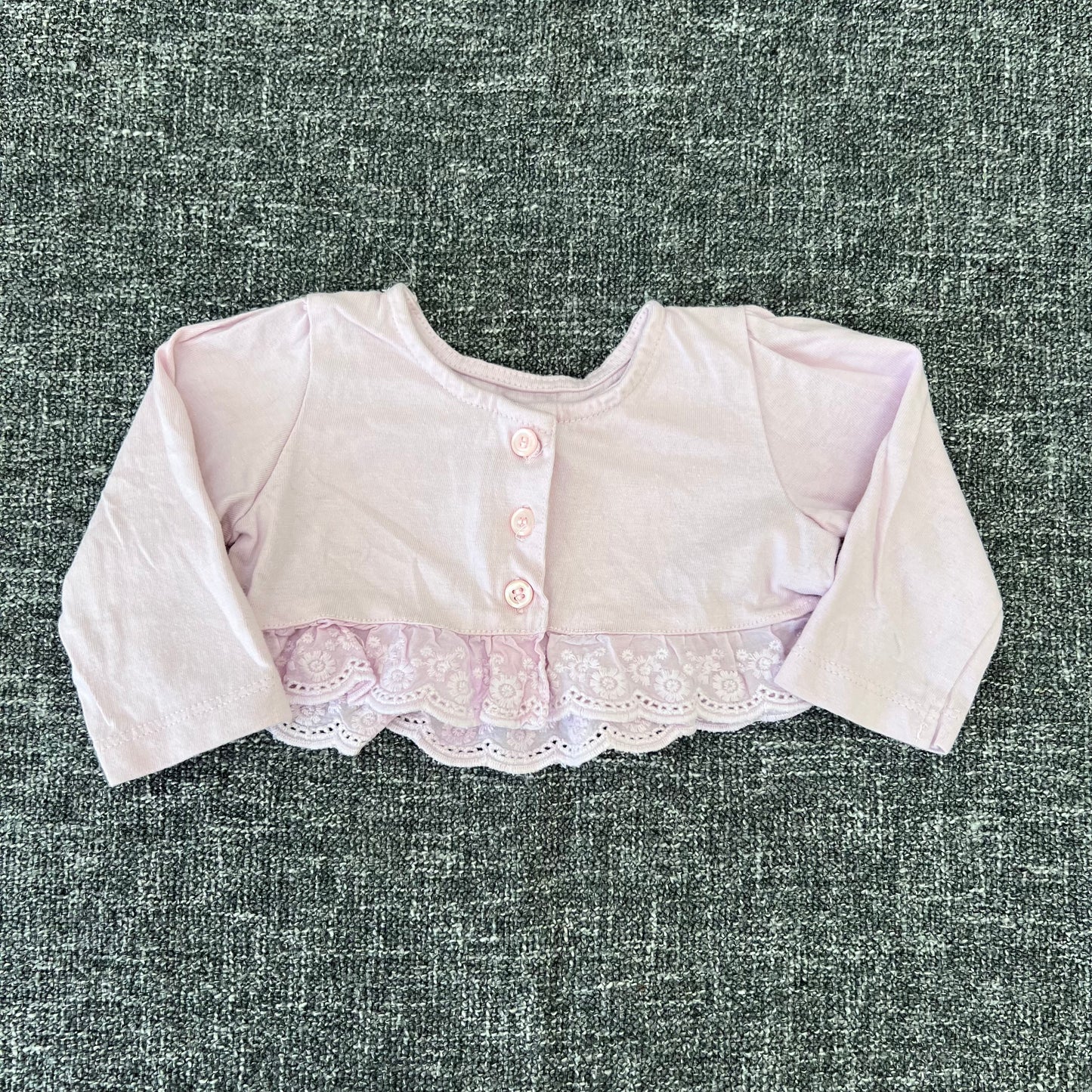 Girls 0-3 Month Pink Cropped Cardigan