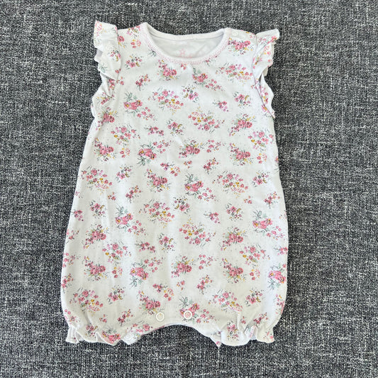 Girls 0-3 Month Floral Summer Romper (PIP)