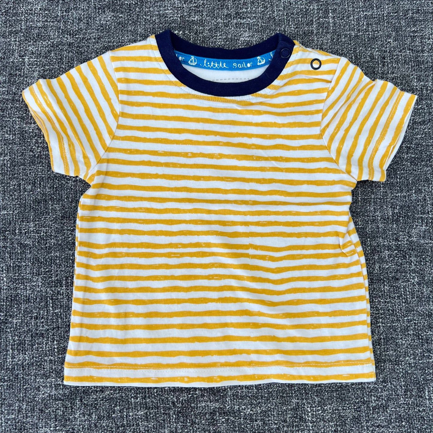 Boys 3-6 Month Yellow and White Striped T-shirt