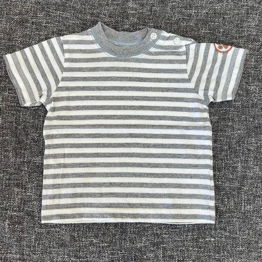 Boys 3-6 Month Grey & White Striped T-shirt