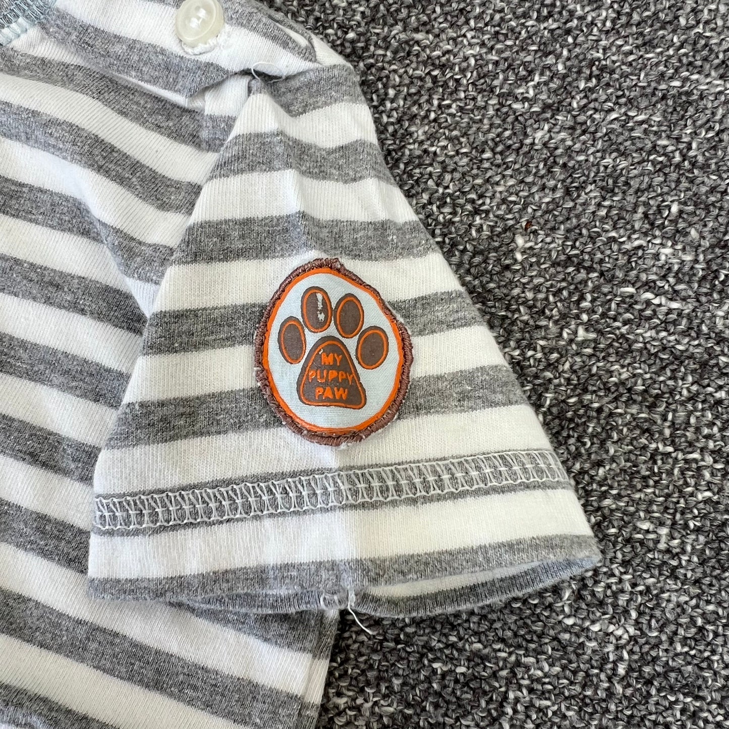 Boys 3-6 Month Grey & White Striped T-shirt