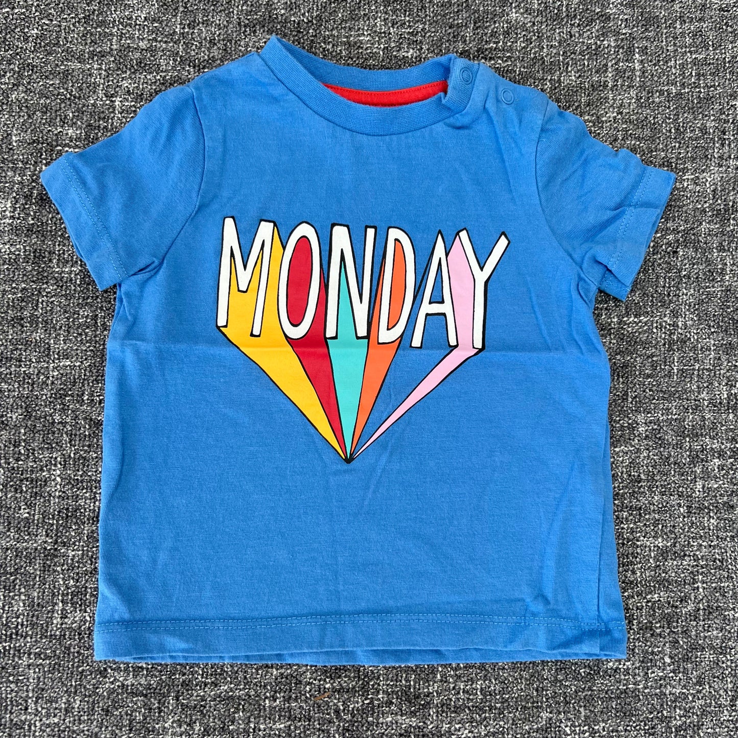 Boys 3-6 Month Blue "Monday" T-shirt