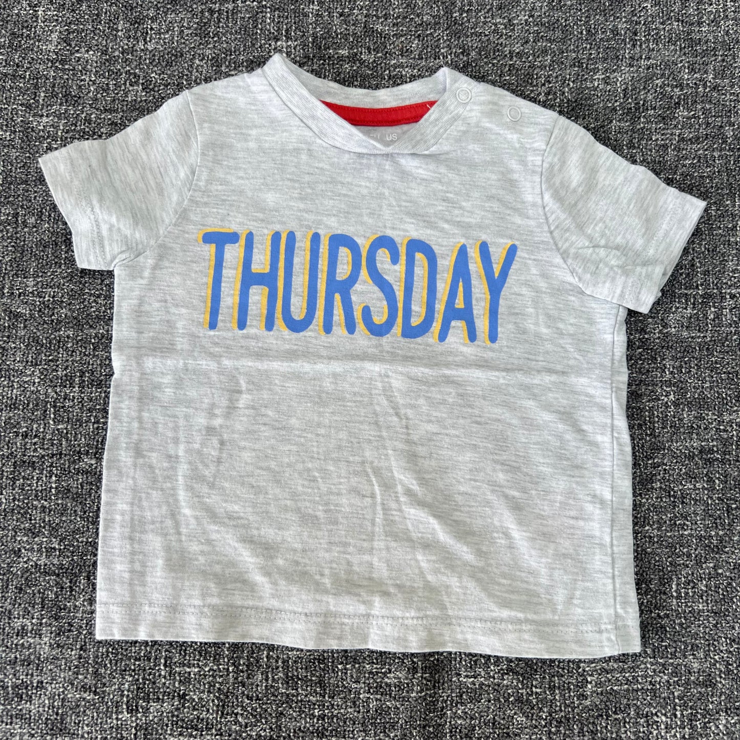 Boys 3-6 Month Grey "Thursday" T-shirt