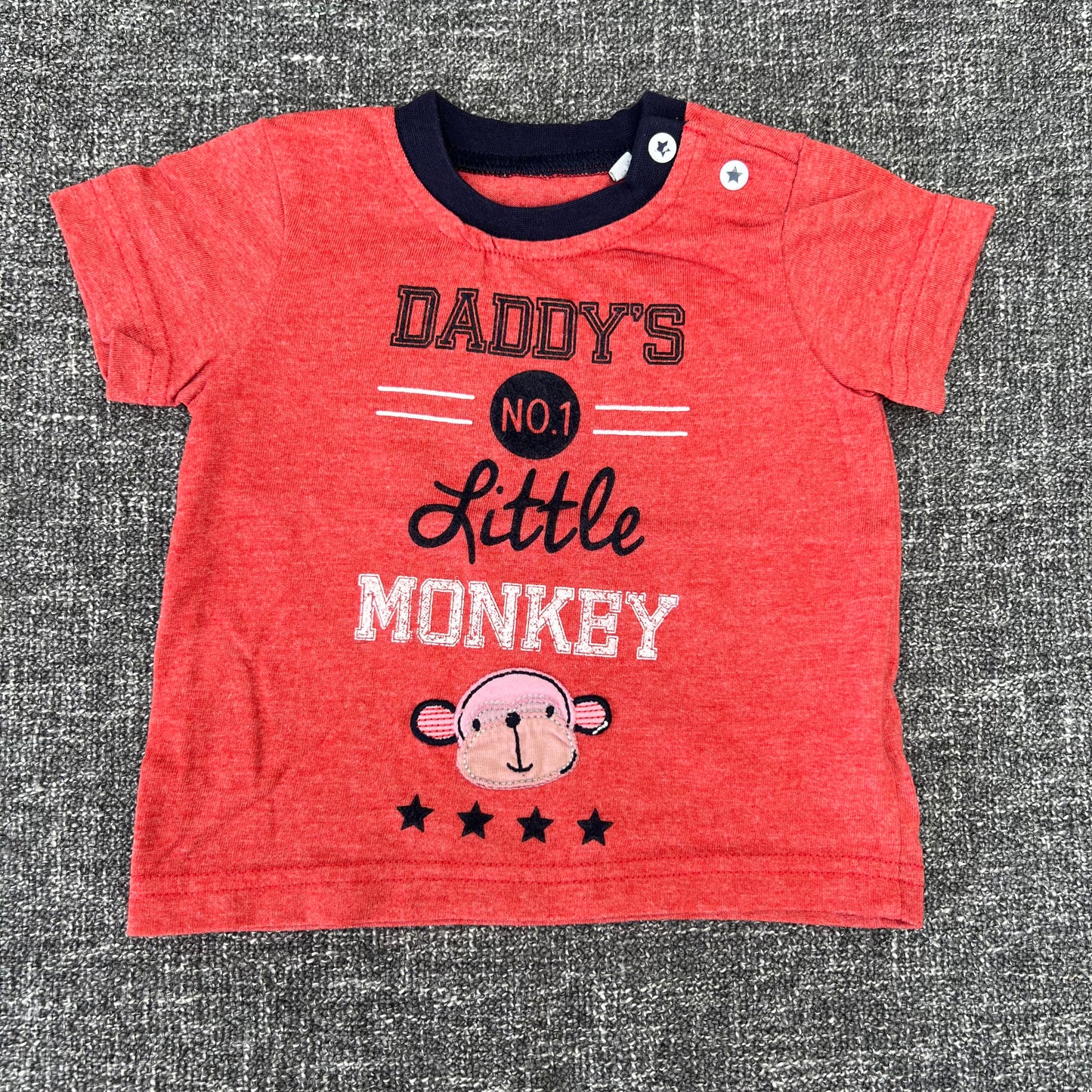 Boys 3-6 Month "Daddy's No.1 Little Monkey" Red T-shirt