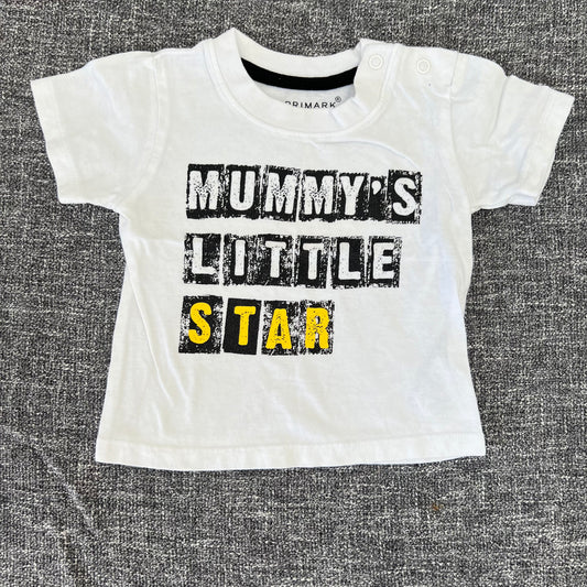 Boys 3-6 Month "Mummy's little star" White T-shirt