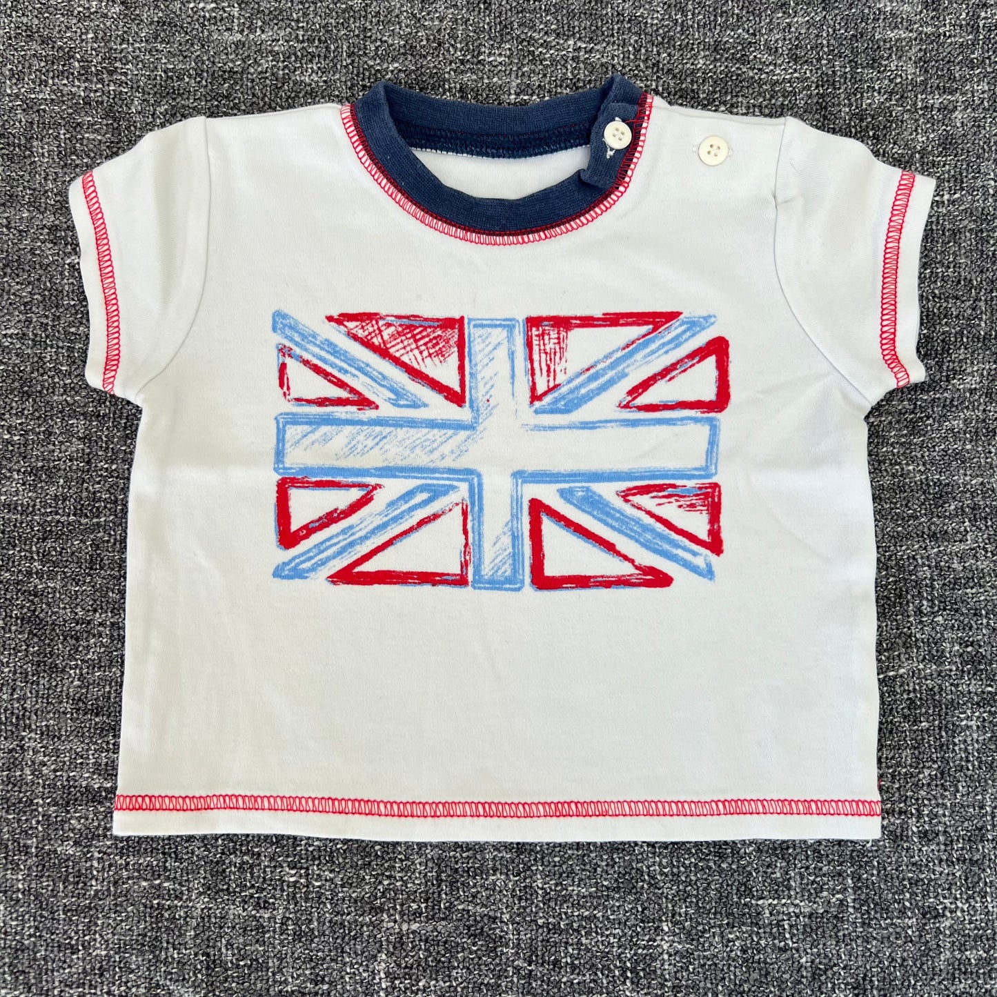 Boys 3-6 Month Union Jack White T-shirt