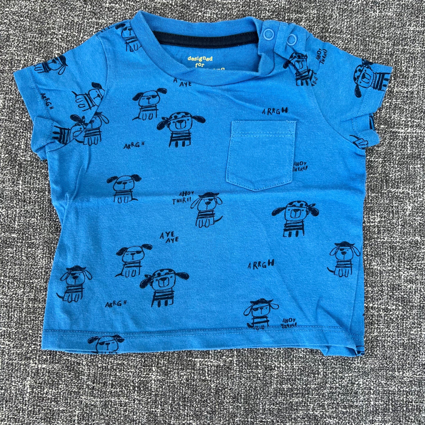 Boys 3-6 Month Pirate Puppy Blue T-shirt