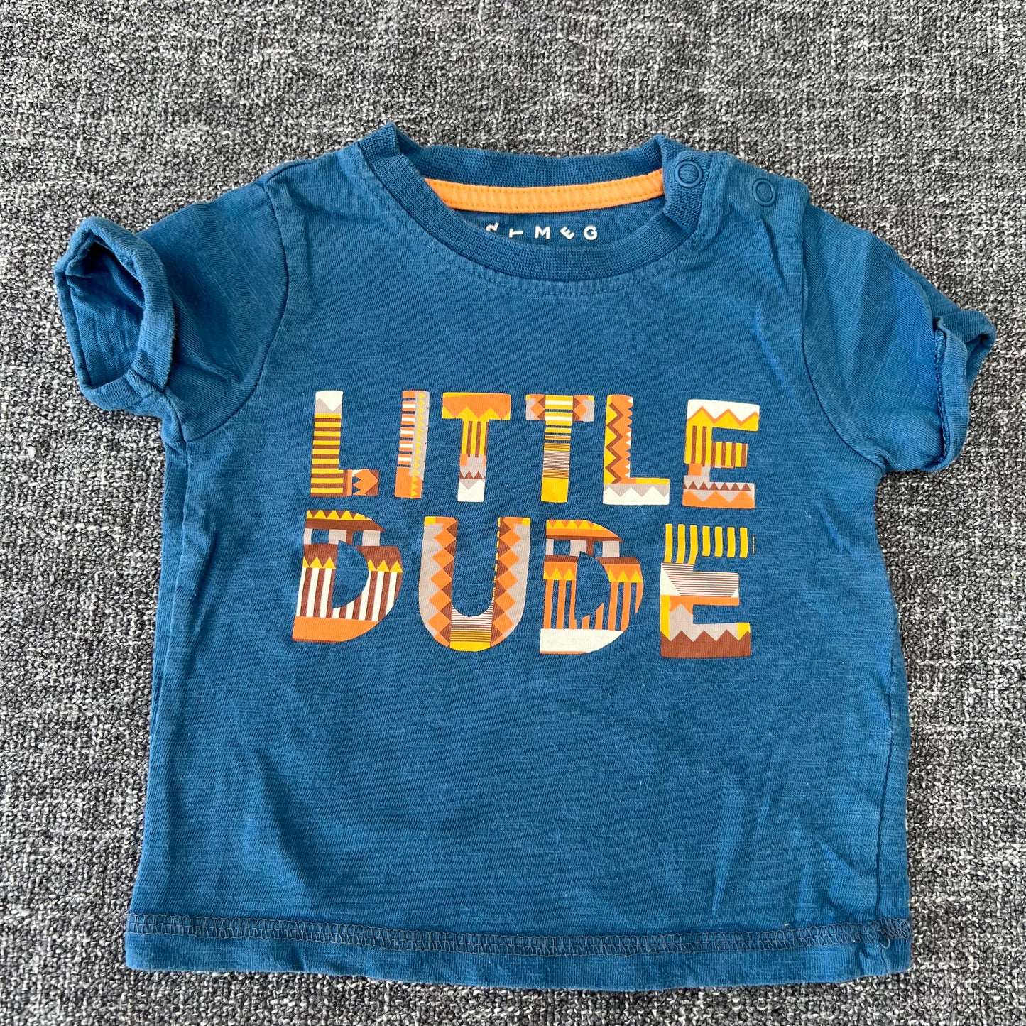 Boys 3-6 Month "Little Dude" Blue T-shirt