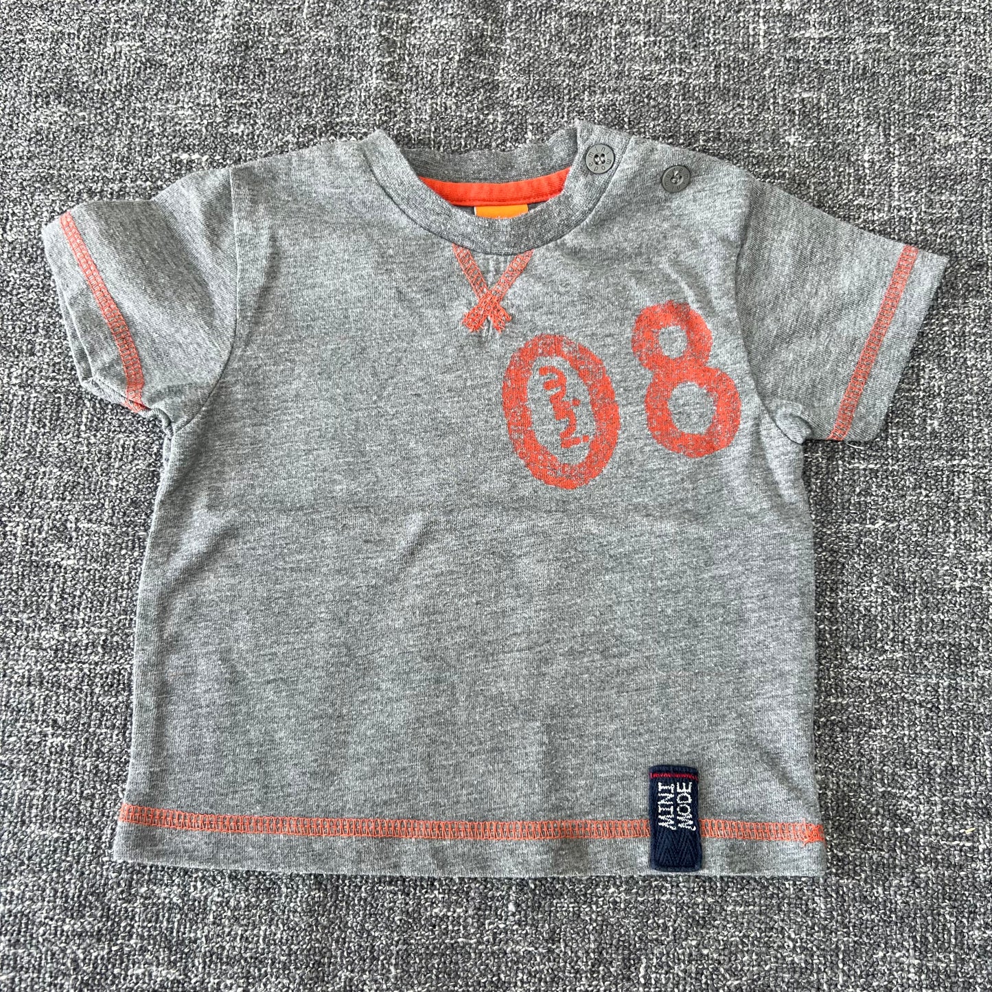 Boys 3-6 Month "Mini 08" Grey T-shirt