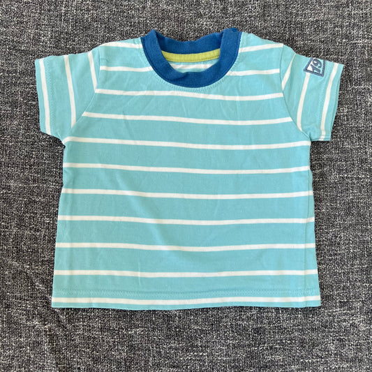 Boys 3-6 Month Turquoise & White Striped T-shirt