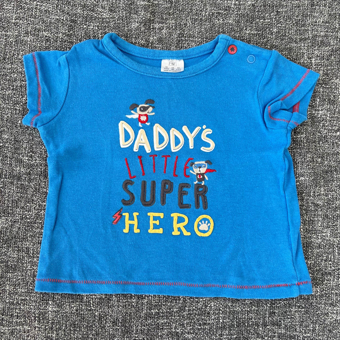 Boys 3-6 Month "Daddy's Little Super Hero" T-shirt